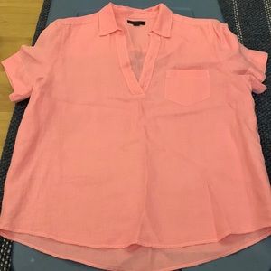 J Crew Pink V Neck Top- SIZE SMALL